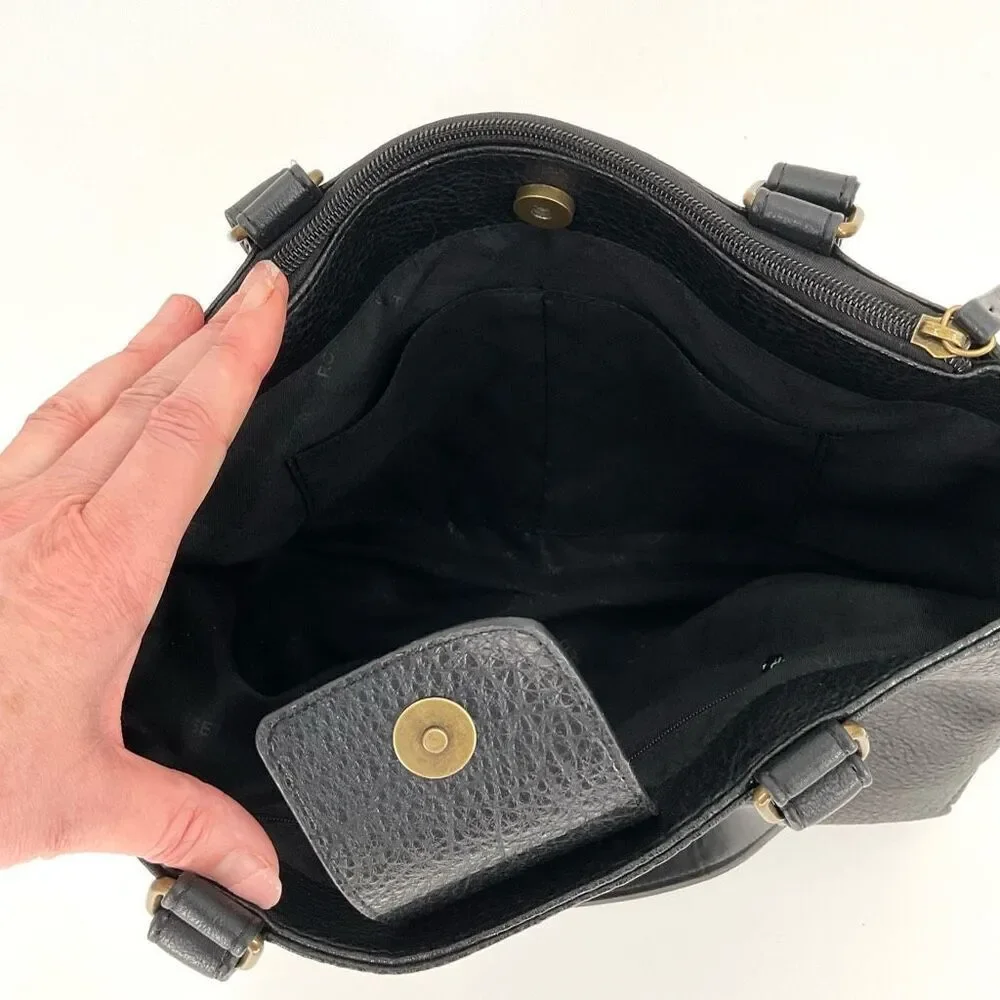 Rosetti Idris Satchel Bag‎ Purse Black Faux Leather Double Shoulder Strap NWT